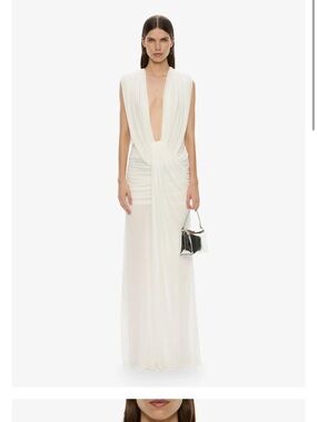 Christopher Esber Ripple Drape Gown in White
